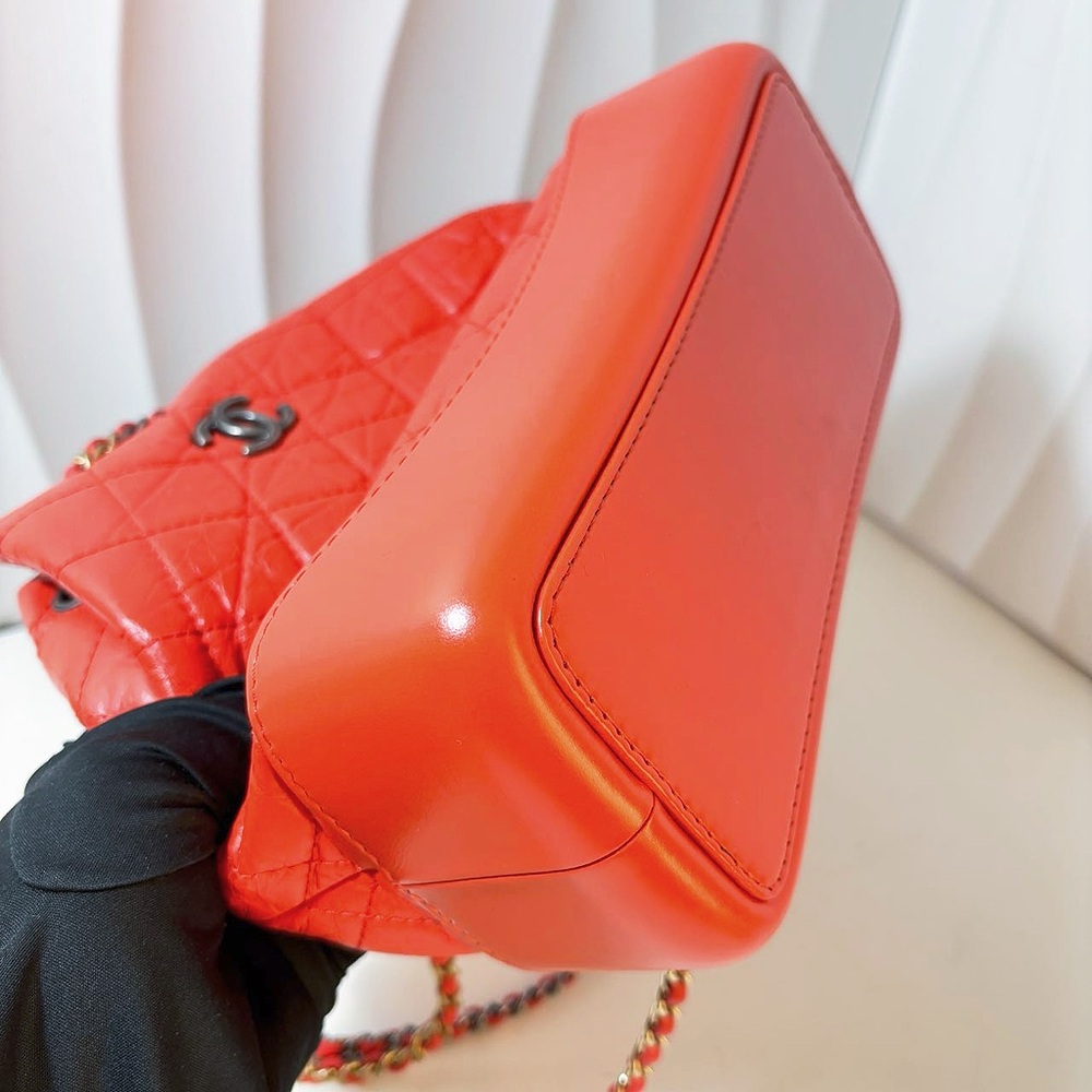 Chanel Red Quilted Leather Bucket Backpack - Picture 11 of 12